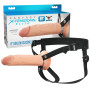 Fallo realistico cavo indossabile in silicone flessibile strap-on dildo vaginale anale 8"