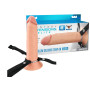 Fallo realistico cavo indossabile in silicone flessibile strap-on dildo vaginale anale 8"