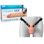 Fallo realistico cavo indossabile in silicone flessibile strap-on dildo vaginale anale 8"