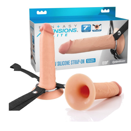 Fallo realistico pene indossabile strap-on 7" stimolatore vaginale anale in silicone morbido