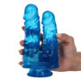 Fallo realistico jelly doppio con ventosa stimolatore anale vaginale morbido