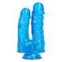 Fallo realistico jelly doppio con ventosa stimolatore anale vaginale morbido