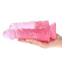 Dildo doppio realistico jelly con ventosa fallo morbido stimolatore anale vaginale 17,5 cm