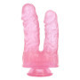 Dildo doppio realistico jelly con ventosa fallo morbido stimolatore anale vaginale 17,5 cm