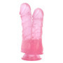 Dildo doppio realistico jelly con ventosa fallo morbido stimolatore anale vaginale 17,5 cm
