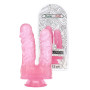 Dildo doppio realistico jelly con ventosa fallo morbido stimolatore anale vaginale 17,5 cm