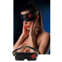 Mascera fetish in pelle regolabile costrittivo bdsm bondage mask