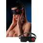 Mascera fetish in pelle regolabile costrittivo bdsm bondage mask