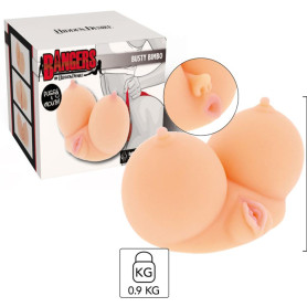 Masturbatore realistico penetrabile maschile Busty Bimbo massaggiatore pene