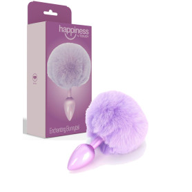 Plug anale in metallo liscio con coda Bunnytail sextoys stimolatore anale