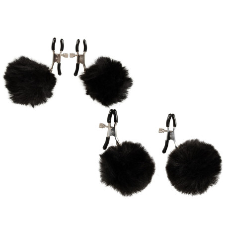 Pinze per capezzoli con pompon costrittivo bondage nipple clamps