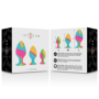 Set plug anali 3 pz multicolore dilatatore anale multicolore