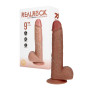 Vibratore realistico dildo vibrante con testicoli ricaricabile stimolatore vaginale