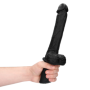 Macchina del sesso piccola dildo vibrante con testicoli in silicone ricaricabile sextoys per lei