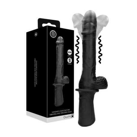 Macchina del sesso piccola dildo vibrante con testicoli in silicone ricaricabile sextoys per lei