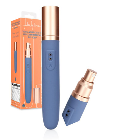 Vibratore da viaggio con scomparto lubrificante stimolatore vaginale clitoride ricaricabile in silicone