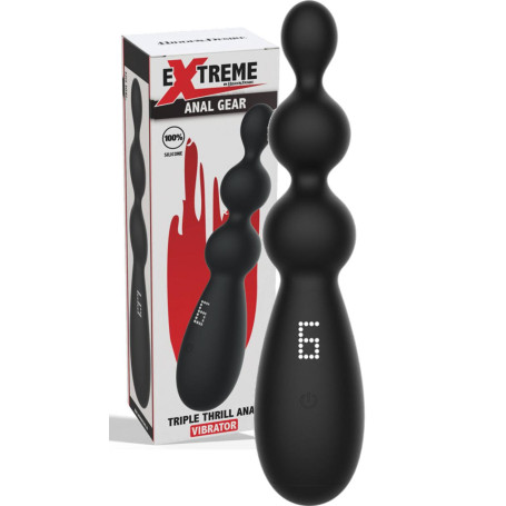 Dildo vibrante anale in silicone 3 sfere liscie vibranti ricaricabile