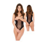 Body erotico a rete scollato con cavallo aperto lingerie sexy per lei