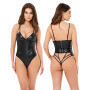 Body erotico g-string wetlook regolabile nero intimo sensuale per lei