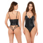 Body erotico g-string wetlook regolabile nero intimo sensuale per lei