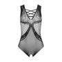 Body in pizzo nero con scollatura e cavallo aperto intimo sexy in pizzo