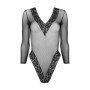 Body in pizzo nero con scollatura a v intimo sexy per lei