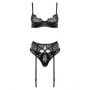 Intimo erotico in simil pelle sexy set 3pz abbigliamento sensuale donna