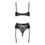Intimo erotico in simil pelle sexy set 3pz abbigliamento sensuale donna