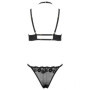 Lingerie erotica per lei set 2 pz reggeiseno e perizoma in pizzo intimo sensuale per lei