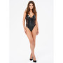Body in simil pelle e pizzo nero g-string sexy intimo sensuale erotico per lei