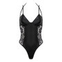 Body in simil pelle e pizzo nero g-string sexy intimo sensuale erotico per lei