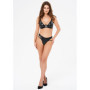 Lingerie erotica set 2 pz in ecopelle reggiseno e tanga sexy regolabili intimo erotico donna