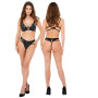 Lingerie erotica set 2 pz in ecopelle reggiseno e tanga sexy regolabili intimo erotico donna