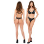 Lingerie erotica set 2 pz in ecopelle reggiseno e tanga sexy regolabili intimo erotico donna