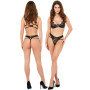 Intimo donna set 2 pz reggisseno con ferretto regolabile e tanga completo sexy donna