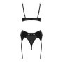 Set intimo erotico in simil pelle set 3 pz reggiseno con ferretto regolabile con perizoma sexy lingerie erotica per lei