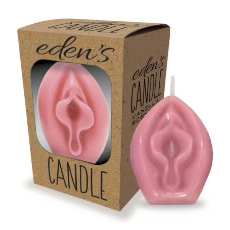 Candela erotica a forma di vagina finta profumo intenso di vaniglia Eden's Candle