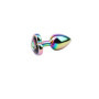 Plug anale rainbow in metallo con pietra a cuore dilatatore anale liscio