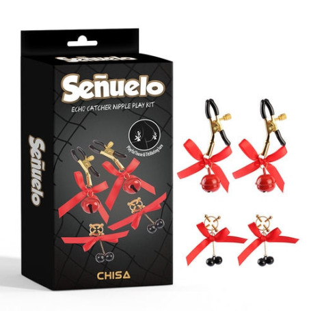 Set 4 pz pinze per capezzoli stimolatore seno bondage morsetti fetish