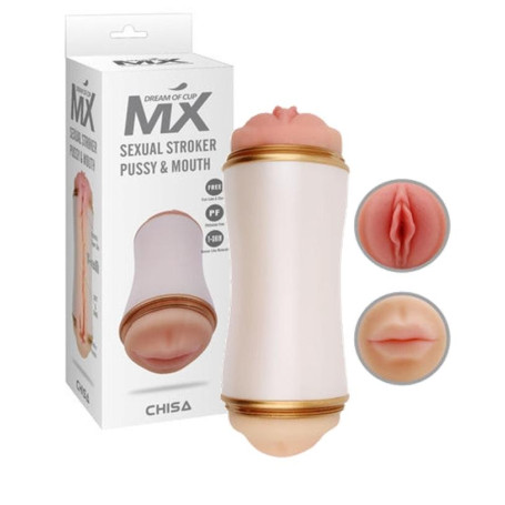 Masturbatore con vagina e bocca realistica impermeabile stimolatore pene sextoys maschile