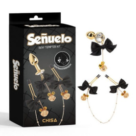 Pinze per capezzoli e plug anale kit bondage 3 pz nero giochi erotici fetish stimolatore per lei