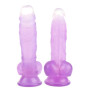 Dildo piccolo realistico con testicoli in pvc sextoys per lei stimolatore morbido vaginale
