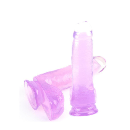 Realistic dildo pene finto con testicoli jelly fallo con texture morbida per lei