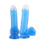 Fallo jelly stimolatore realistico vaginale analecon testicoli per donna