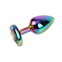 Plug anale rainbow con gemma a forma di cuore butt plug liscio stimolatore anale
