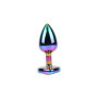 Plug anale rainbow con gemma a forma di cuore butt plug liscio stimolatore anale