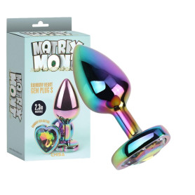 Plug anale rainbow con gemma a forma di cuore butt plug liscio stimolatore anale