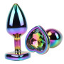 Plug anale rainbow con gemma a forma di cuore butt plug liscio stimolatore anale