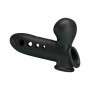 Guaina fallica indossabile prolunga per pene in silicone con pompa stimolatore per la coppia