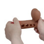 Guaina indossabbile prolunga pene in silicone gonfiabile stimolatore pene e vagina per coppie